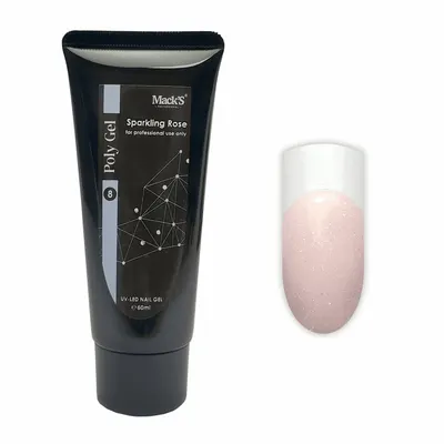 PolyGel Sparkling Rose Mack’s 60gr – Gel Acrilic Roz cu Sclipici | FSM România