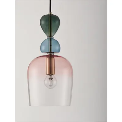 Lampa suspendata MURANO Nisipiu Auriu Metal Glossy Inchis Verde Albastru Gri & Roz Sticla LED E14 1x5 Wat 230 Volt IP20 Fara bec