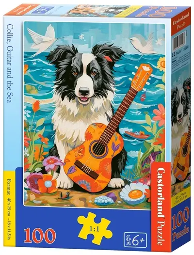 Puzzle Castorland din 100 piese - Mașini cu chitară lângă mare