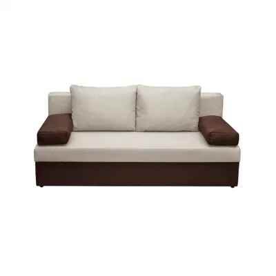 Canapea extensibila ANA, 3 locuri, cu lada depozitare, maro + bej, 185x82x80 cm
