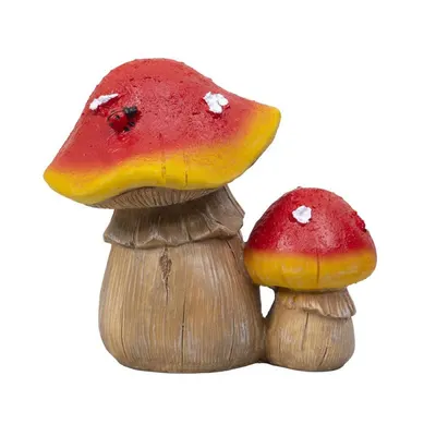 Decoratiune Gradina, Ciuperca cu 1 Pui, Rasina, Inaltime 20 cm