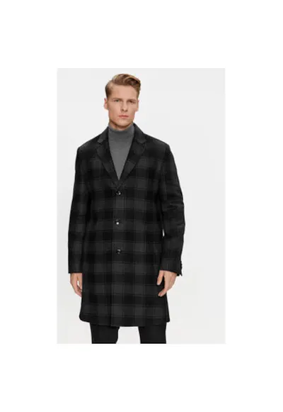 Palton barbati - 303389512 - Lana/Poliester - Negru - Negru