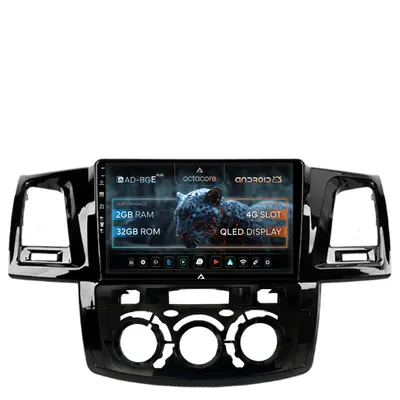 Navigatie Toyota Hilux (2008-2014) Clima Manuala, Android, E-Octacore 2GB RAM + 32GB ROM, 9 Inch - AD-BGE9002+AD-BGRKIT082