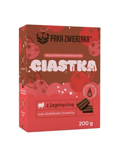 PAKA ZWIERZAKA biscuiți cu miel și merișoare 200 g gustări pentru câini