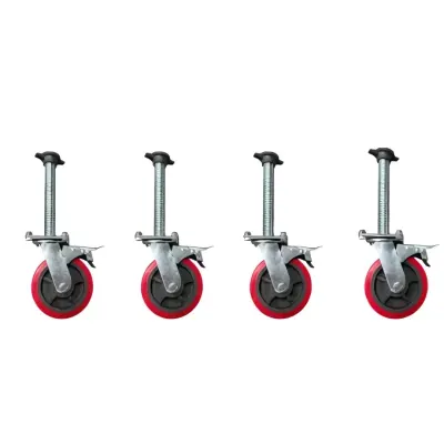 Set 4 roți schela otel cu frana 6 inch (145MM)