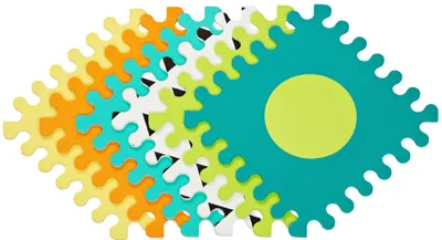 Infantino Saltea din spumă moale - Puzzle, Forme, 6 piese
