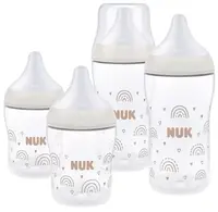 Set biberoane NUK Perfect Match - TC, РР, 0 luni+, 4 piese, curcubeu