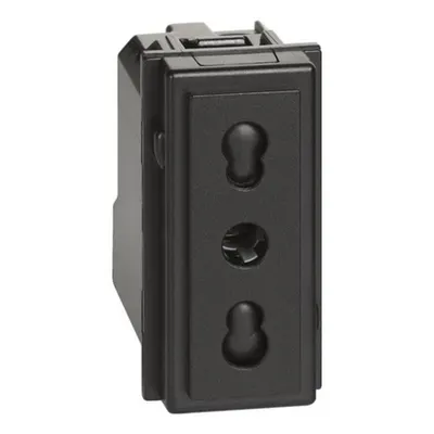 L.NOW - priza 2P+T 10/16A 250Vca bipas. negru