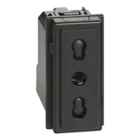 L.NOW - priza 2P+T 10/16A 250Vca bipas. negru