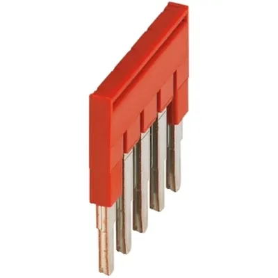 Punte de legatura 5 cai pentru terminale 2,5mm², rosie