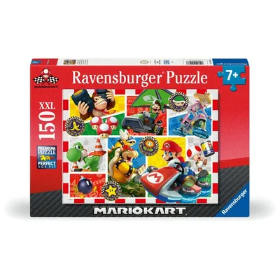 Puzzle 150 piese Ravensburger Super Mario si Kart XXL