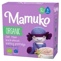 Porridge din 3 cereale ovaz, hrisca si orz bio 6+ luni 200g Mamuko