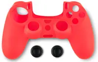 Husă din silicon pentru controler și protecție pentru butoane Spartan Gear - DualShock 4, roșu (PS4)