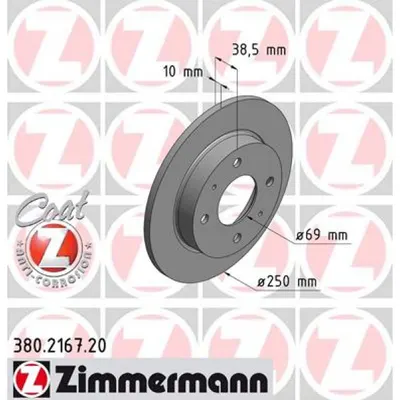 Disc frana ZIMMERMANN 380.2167.20