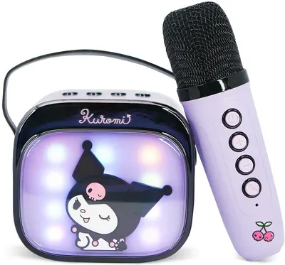 Boxă portabilă OTL Technologies - Kuromi PopSing Karaoke Speaker & Microphone, mov