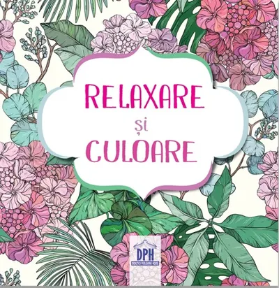 Relaxare si culoare. Carte de colorat cu 4 creioane colorate