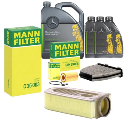 Pachet Revizie Ulei Mercedes Benz 229.52 + Filtre Mann pentru Mercedes E220CDI W212 170cp