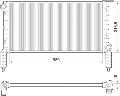 Radiator racire motor potrivit FIAT DOBLO, DOBLO MINIVAN 1.2 1.6 03.01