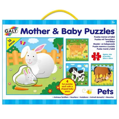 Puzzle-uri pentru copii 4 in 1 Galt - Mame si pui, Animale domestice