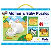 Puzzle-uri pentru copii 4 in 1 Galt - Mame si pui, Animale domestice