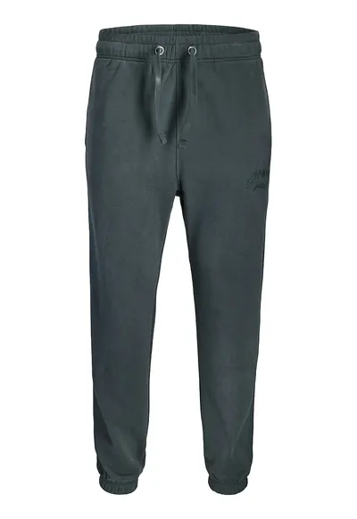 Pantaloni de trening din bumbac organic cu talie ajustabila - Verde persan