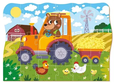 Puzzle Dodo - Ursuleț de pluș - Fermier, 30 piese