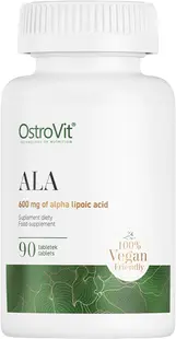 ALA Alpha Lipoic Acid, 600 mg, 90 tablete, OstroVit