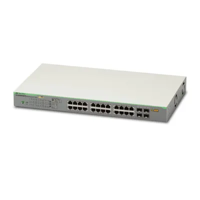 Switch cu 24 porturi Allied Telesis AT-GS950/28PS-50, 56 Gbps, 41.65 Mpps, 8.000 MAC, 4 porturi SFP, PoE, cu management