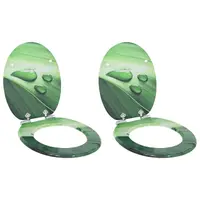 vidaXL Capac de toaletă cu închidere lentă 2 buc. Picătură Verde