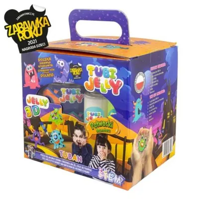 SET TUBI JELLY (gel modelator) cu 6 culori si acvariu mic , MONSTRUI