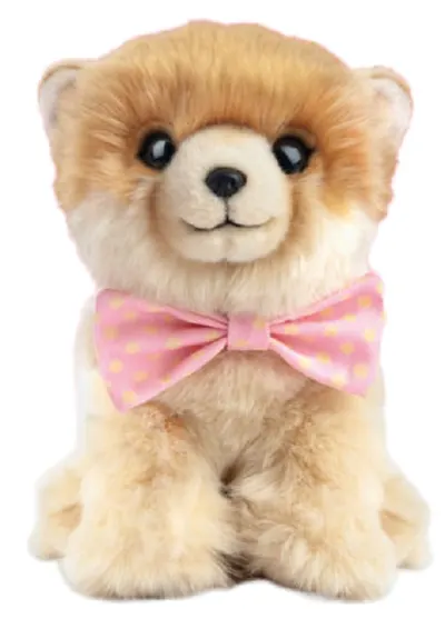 Jucărie de pluș Studio Pets - Câine Pomeranian cu fundiță, Pom-Pom, 23 cm