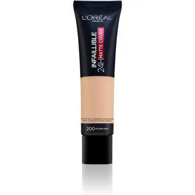 Fond de ten, L'Oréal Paris, Infallible 24h Matte Cover, auriu nisip, 30ml
