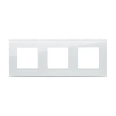Placa ornament tripla pentru prize 3P - sticla