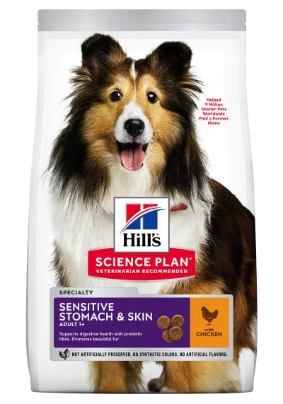 Hrana uscata caini, Hill's Science Plan Canine Adult Skin and Stomach Chicken, 14 kg