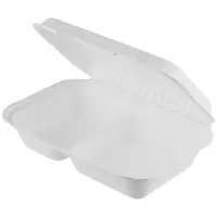 Caserole Biodegradabile Compostabile Trestie Albe Scoica, 2 Compartimente, 25 x 16 cm, 50 Bucati