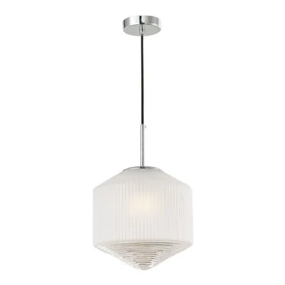 Lampa suspendata Nisha 1 Light Pendant Polished Chrome And Frosted/Clear Glass