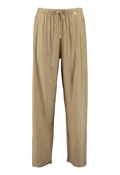Pantaloni relaxed-fit cu talie ajustabila - Bej inchis