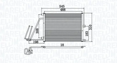 Radiator AC condensator potrivit OPEL VECTRA B 2.0D 2.2D 06.97-07.03