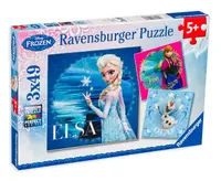 Puzzle Ravensburger din 3 x 49 de piese - Regatul de gheata