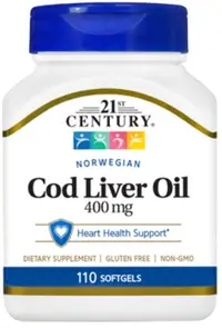 Cod Liver Oil, 400 mg, 110 capsule, 21st Century