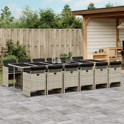 Gossi set mobilier de gradina cu perne 13 piese gri deschis poliratan