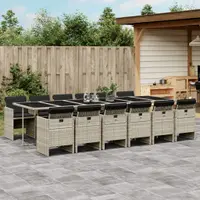 Gossi set mobilier de gradina cu perne 13 piese gri deschis poliratan