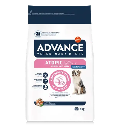 ADVANCE Veterinary Diets Dog Atopic Care, dietă veterinară, hrană uscată câini, afecțiuni dermatologice ADVANCE Veterinary Diets Atopic Medium/Maxi, M-L, dietă veterinară câini, hrană uscată, afecțiuni dermatologice, 3kg
