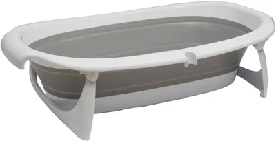 Cadă pliabilă pentru bebeluși Vital Baby - Hygiene, 72 cm, gri/albă