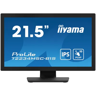 IIYAMA Monitor LED T2234MSC-B1S 22" Full HD 10pt touchscreen featuring IPS 350 cd/m² 1000:1 8ms projective capacitive VGA HDMI D