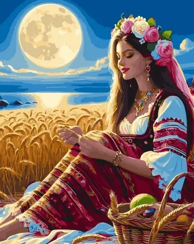 Set de pictat după numere MagicArt - Recoltă lunară” (cu drepturi de autor)