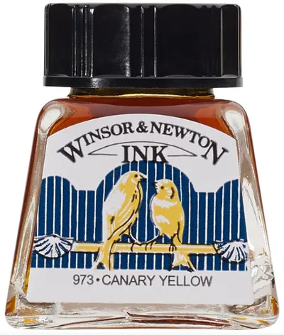 Cerneală de caligrafie Winsor & Newton - Galben, 14 ml