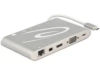 Docking station USB 3.1 tip C 4K (Gigabit, Mini DP, HDMI, VGA, USB 3.0, jack audio, micro SD/SD slot), Delock 87298