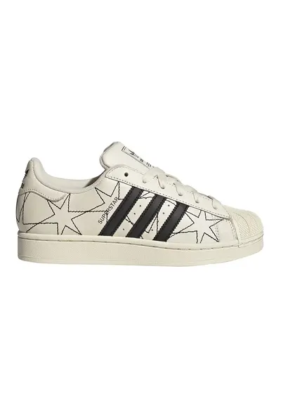 Pantofi sport Superstar II de piele cu model inimi cusute - Alb murdar
