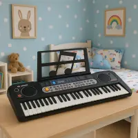 Orga electronica 80 cm, 61 clape, microfon inclus, 16 tonuri, 10 ritmuri si functie de inregistrare